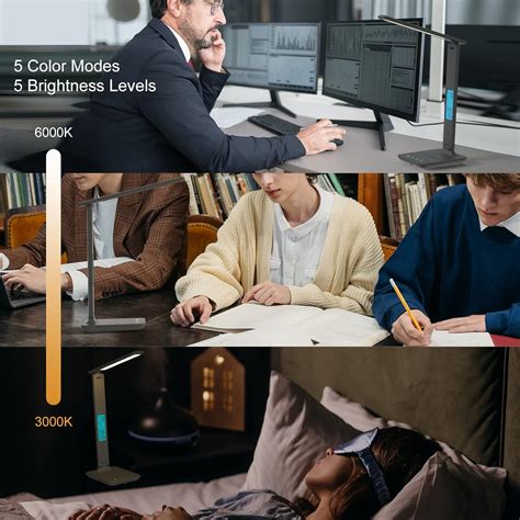 Buy Poukaran Desk Lamp, LED Desk Lamp with Wireless Charger, USB ...