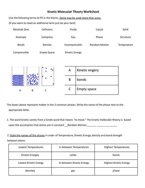 Kinetic and Potential Energy Worksheets - 15 Worksheets Library - Worksheets Library - elements of kinetic theory of gases