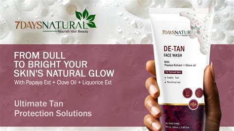 7days natural DeTan Face wash for tan removal and instant glow, Infused ...