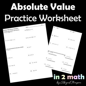 Image result for Absolute Value Practice