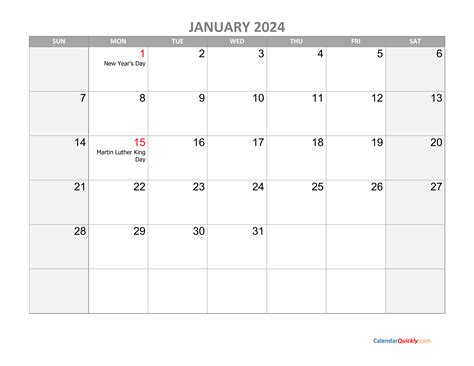 January 2024 Printable Calendar Wiki