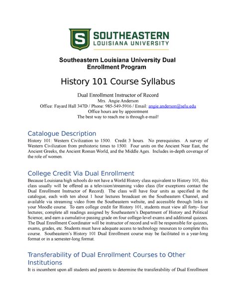 101syllabus - Introduction - Southeastern Louisiana University Dual ...