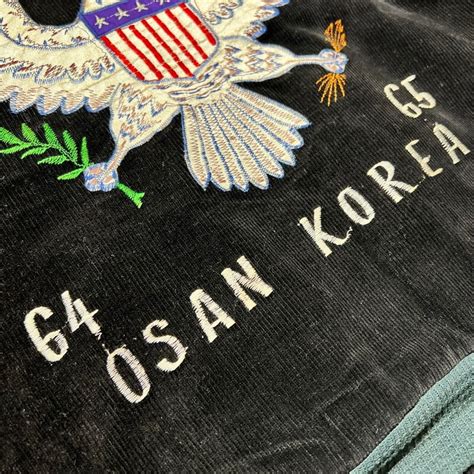 SPECIAL!! ~60's U.S.AIR FORCE ブラックコーデュロイ スーベニアジャケット コリジャン 龍 白頭鷲 刺繍 レア ...