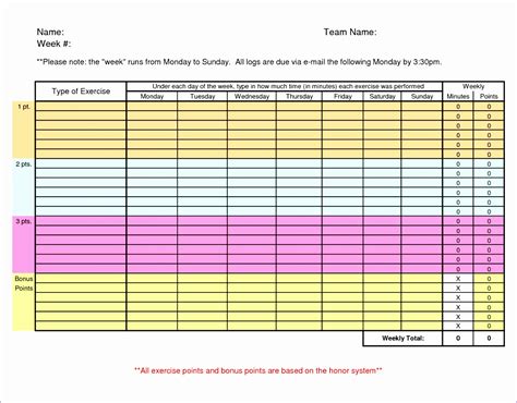 Exercise Log Excel Template 的图像结果