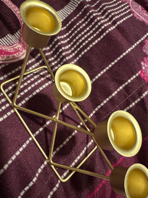 Buy B H Handicrafts Golden 4 Tealight Designer Candle Holder & Stands ...