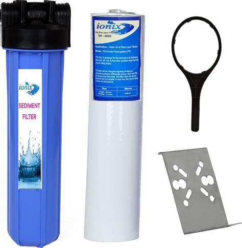 IONIX Whole House Water Filter, 20 inch Bag Filter Assembly with 1 Inch ...