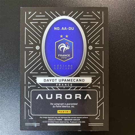 2022-23 Panini Obsidian FIFA DAYOT UPAMECANO /199 Auto Aurora France 直筆 ...