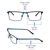 Full Rim Metal Rectangle Blue Medium Vision Express 29480 Eyeglasses