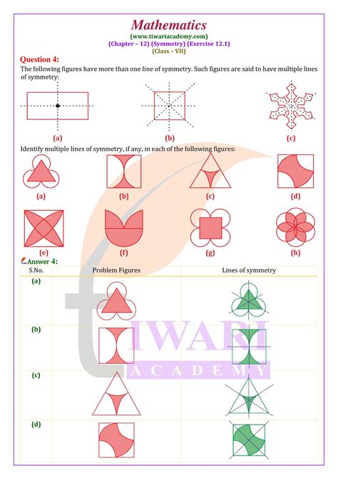 NCERT Solutions for Class 7 Maths Chapter 12 Exercise 12.1 的图像结果