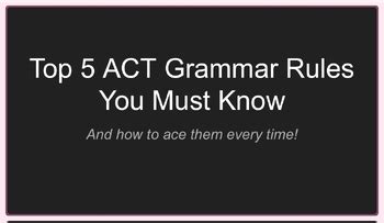 Image result for ACT Grammar Rules