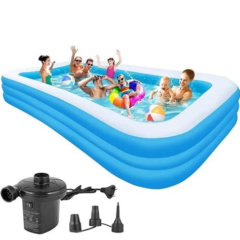 Arta 10ft Inflatable Swimming Pool with Air Pump | Large Family Outdoor ...
