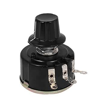 uxcell a15050500ux0778 3 Terminals Wire Wound Potentiometer with Knob ...