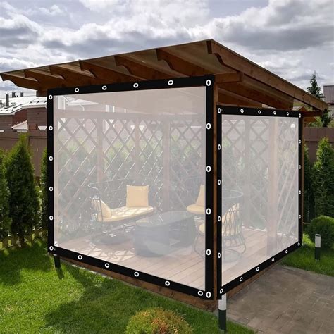 UHEKC Outdoor Pergola Waterproof Side Panels Transparent India | Ubuy