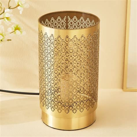 Buy Albama Eric Metal Lotus Etched Touch Table Lamp from Home Centre at ...