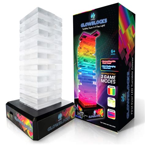 Buy Glowblocks Light-Up Tumbling Tower Game, First Ever LED Toppling ...