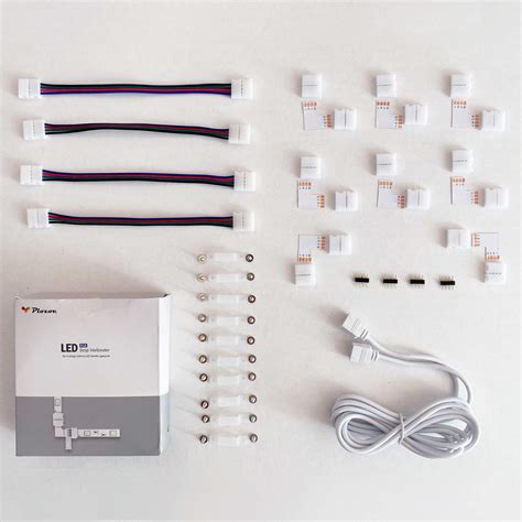 Buy LED Strip Connector, 10mm-Wide 4 Pin L Shape Connectors, 5050 RGB ...