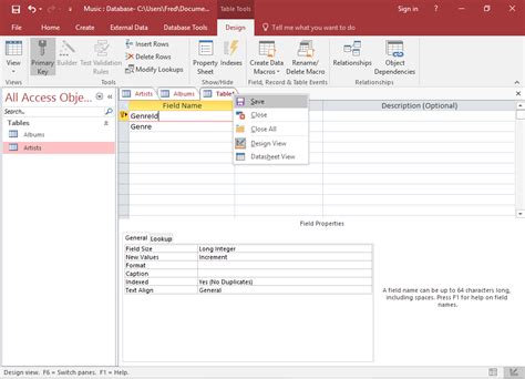 Creating a Database in Access 2016 的图像结果