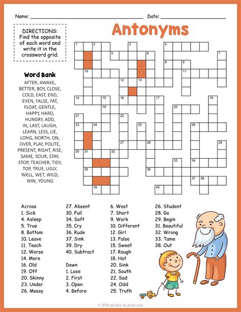 Printable Easy Crossword Puzzles With Answers
