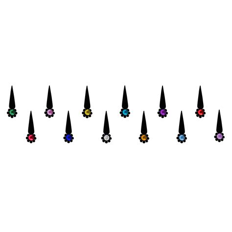 Comet Busters Traditional Black Bindi With Multicolor Stones (20mm)(BI