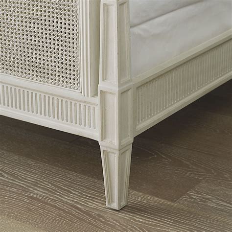Marion French Cane Bed with Handwoven Rattan & Solid Mahogany Craftsmanship
