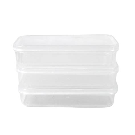 Plastic Square Lunch Box, Kitchen Containers Set (3 Pcs Set) – kitchen ...