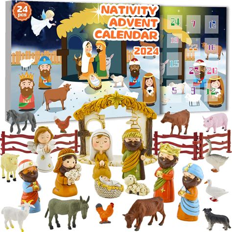 Nativity Advent Calendar 2024 Nativity Set for Kids Christmas Advent ...