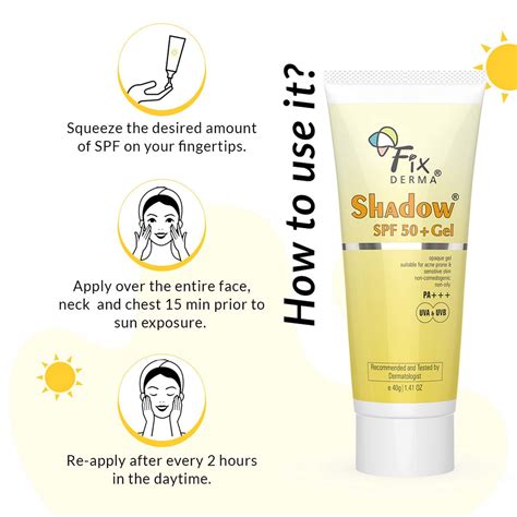 Buy FIXDERMA SHADOW SUNSCREEN SPF 50+ GEL FOR OILY SKIN UVA AND UVB ...