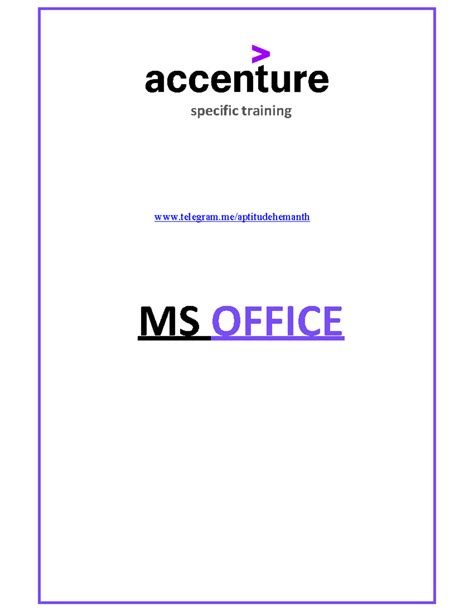 MS Office Common Applications Accenture - telegram/aptitudehemanth MS ...
