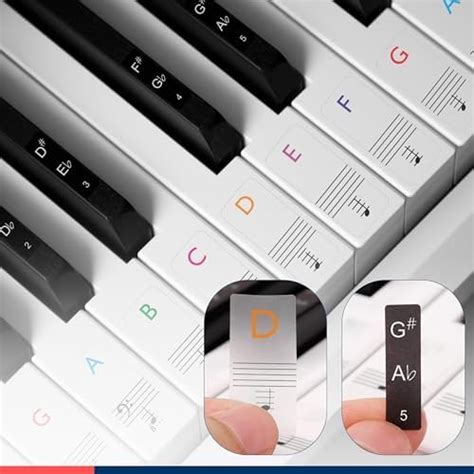 11 Strokes Piano Stickers Labels for 37, 49, 54, 61, 88 Keys Keyboard ...