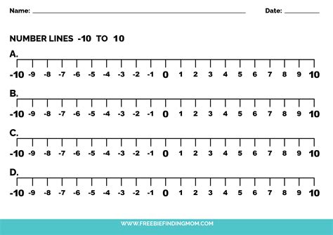 1-10 Number Line Printable