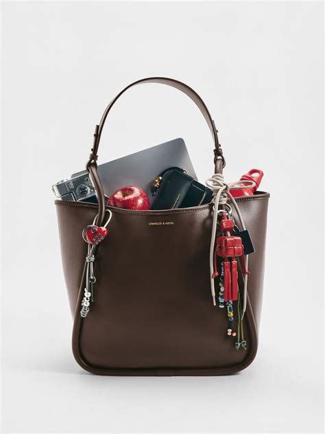 Espresso Brown Lyla Tubular Slouchy Tote Bag - CHARLES & KEITH IN