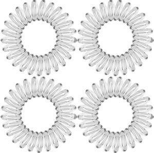 STIZONA Transparent spiral ties wire hair bands hair rubber bands 4pcs ...