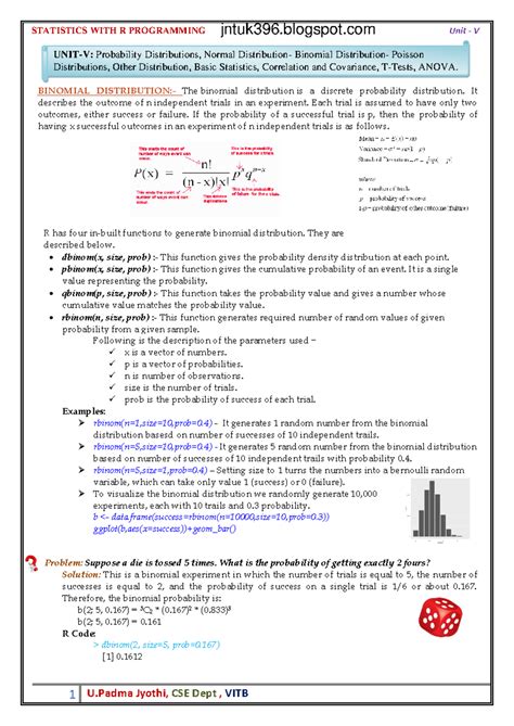 Unit-5 - OKAY STATISTICAL RELATED NOTES - BINOMIAL DISTRIBUTION:- The ...