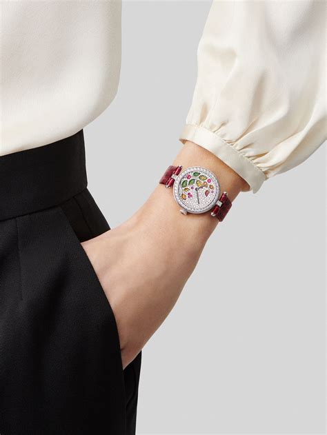 Lady Jour des Fleurs Watch 18K white gold, Diamond, Sapphire ...