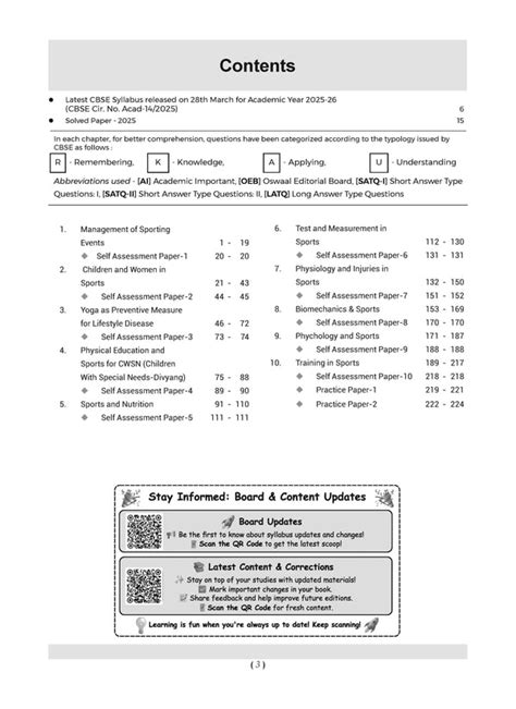 CBSE Question Bank Physical Education For Class 12 | For 2026 Board ...