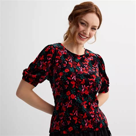 Women's Draper James Elbow Sleeve Velvet Top