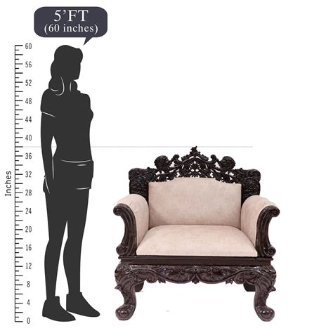 Royal Carved Teak wood single Seater Sofa