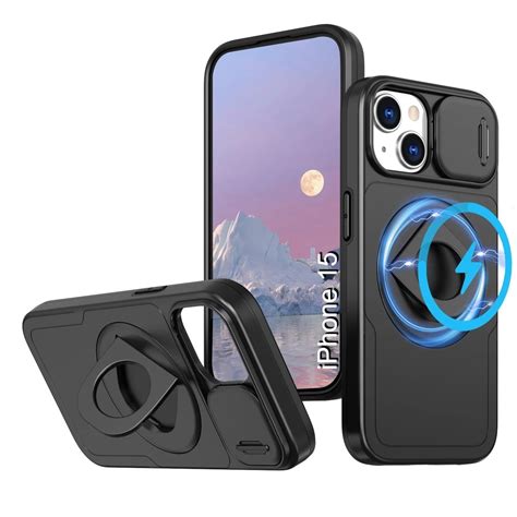 LuxuryKase Mag-Safe Shockproof Rugged Back Case for iPhone 15 | Finger ...