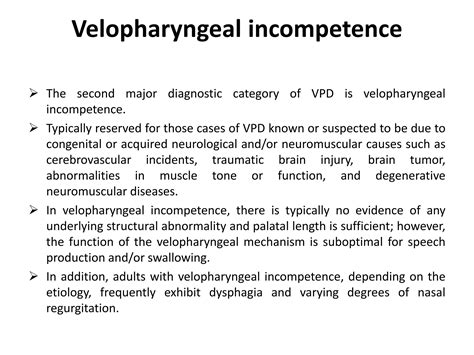 Velopharyngeal dysfunction | PPTX