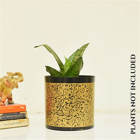 Black & Golden Metal Planter With Stand | Home & Garden | Home BAEsic