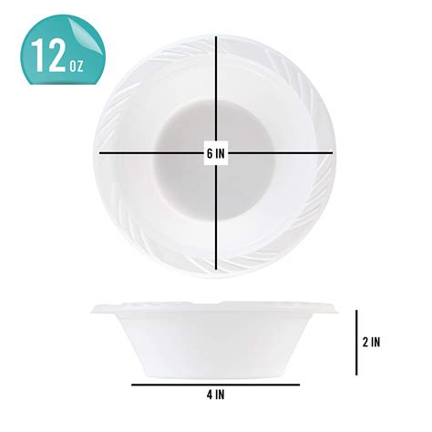 Snapklik.com : 100 Count Disposable 12 Ounce White Plastic Soup Bowls