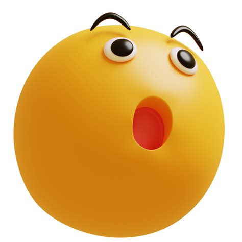 amarelo face Uau emoji. surpreso, chocado emoticon. 3d render ilustração. 22538040 PNG