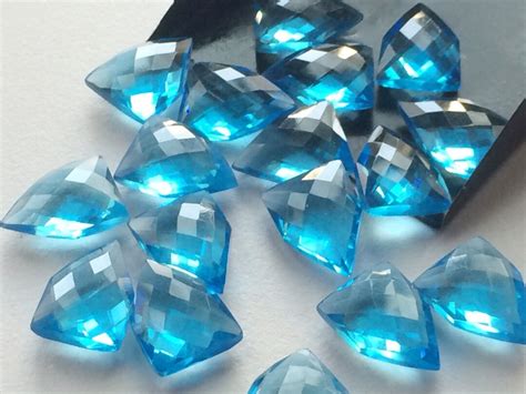 Buy 18mm Blue Topaz Hydro Quartz Checker Cut Fancy Shape, Blue Double ...