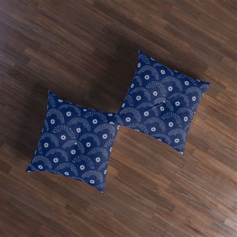 Japanese Floor Cushion With Japanese Seigaiha Wave Style Print - Etsy