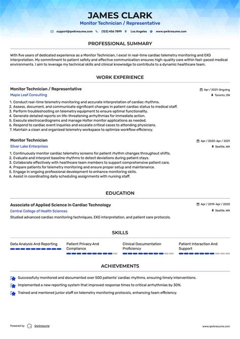 10+ Monitor Technician Resume Samples & Templates for 2025