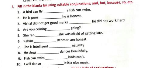 fill in the blank suitable conjunction - Brainly.in