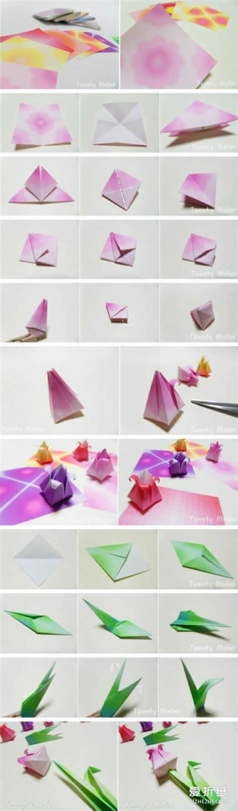 如何折百合花的图解 手工百合花折纸方法_爱折纸网