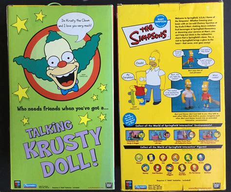 The Simpsons Interactive Krusty Clown & Bart Talking Figure Toy Doll ...