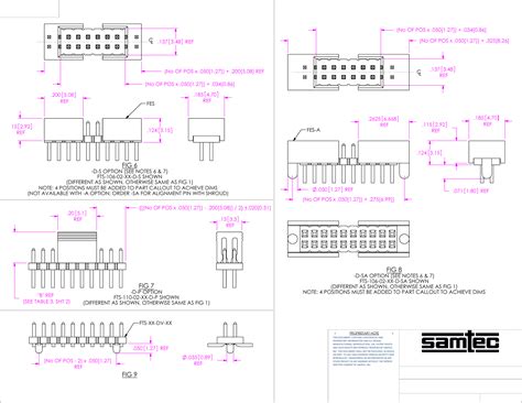 FTS Series Drawing Datasheet by Samtec Inc. | Digi-Key Electronics