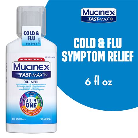 Mucinex All in One Fast Max Maximum Strength Cold and Flu Liquid ...